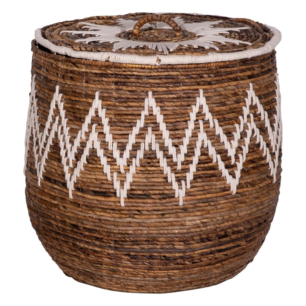 Wicker Basket Abaca with ZigZag Shape